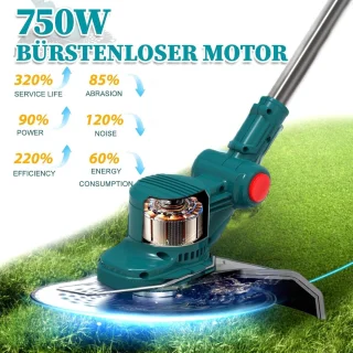 Accu Grasmaaier 750W Multifunctioneel 4-in-1 Zonder Accu/Lader Makita Compatibel