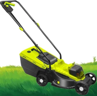 Accu Grasmaaier - Elektrische Duwer - Gazon Onderhoud - 3 Maaihoogtes Instelbaar - 33 cm Maaibreedte - Zwart