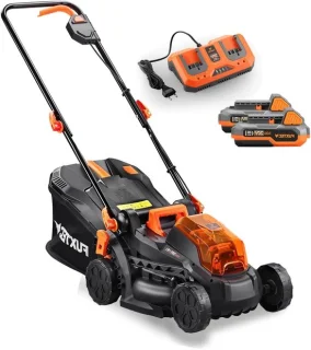 Accu grasmaaier - elektrische duwmaaier - 33 cm maaibreedte - zwart
