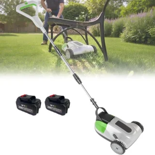 Accu grasmaaier en draadloze grastrimmer, 21 cm, grijs
