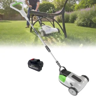 Accu grasmaaier - grastrimmer draadloos - 21 cm maaibreedte - grijs