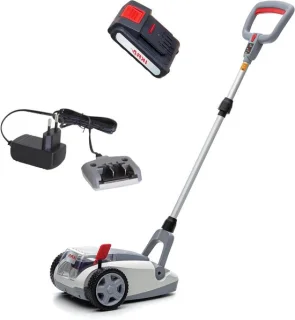 Accu grasmaaier handmaaier mulchmaaier 21 cm grijs rood