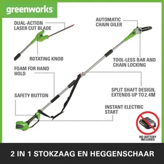 Accu hoogsnoeier en heggenschaar