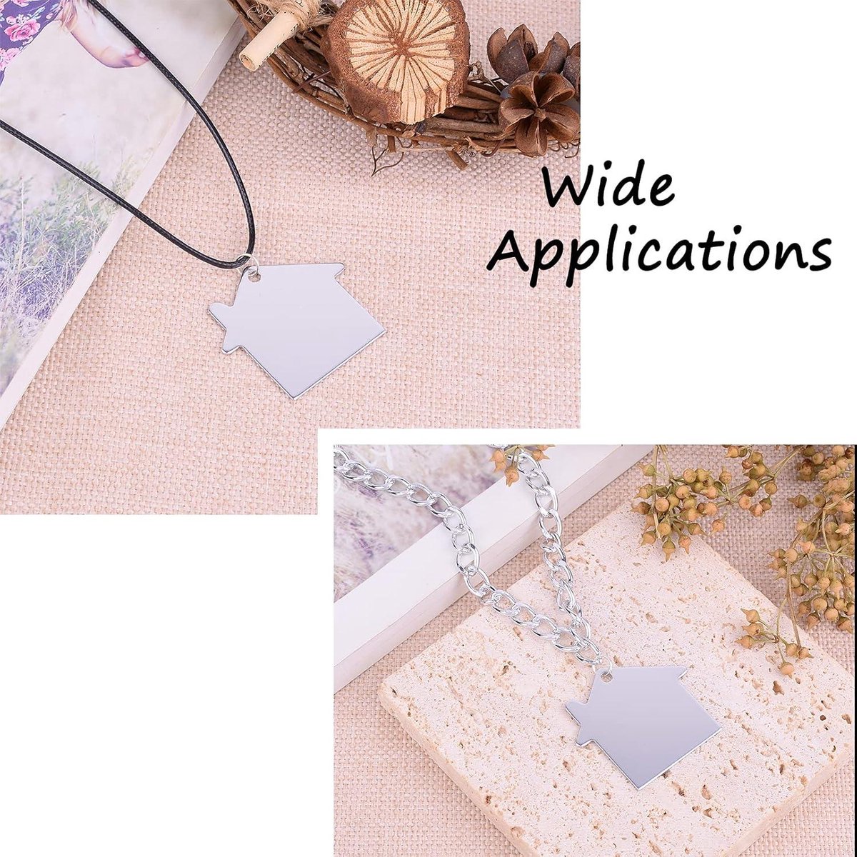 Aluminium blanco stempel tags hangers 35x38.5mm - 10 stuks