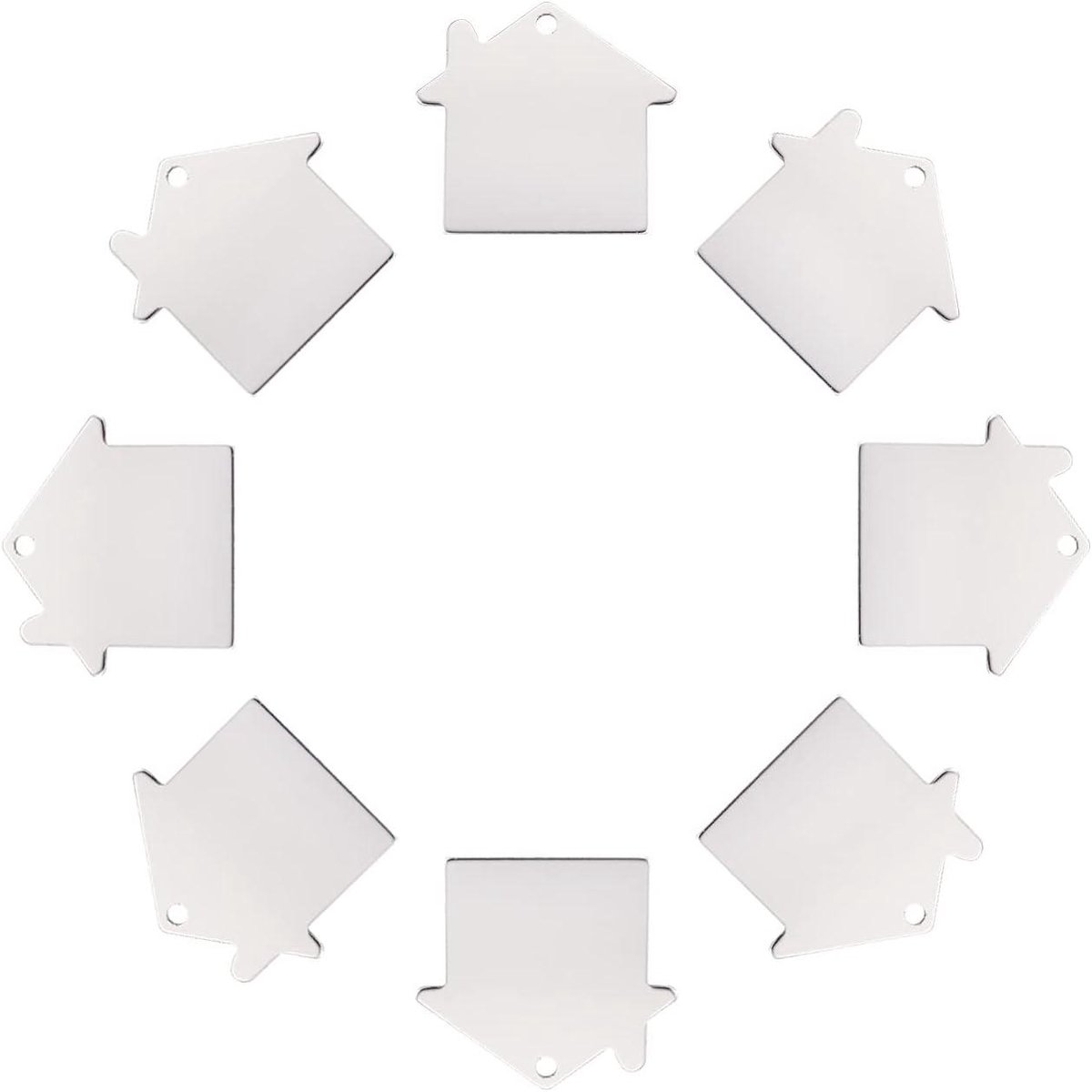 Aluminium blanco stempel tags hangers 35x38.5mm - 10 stuks
