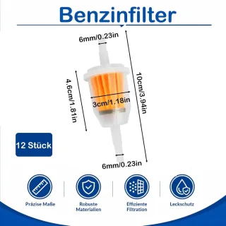 Benzinefilter 6 mm & 8 mm - kunststof behuizing - ShopVlot