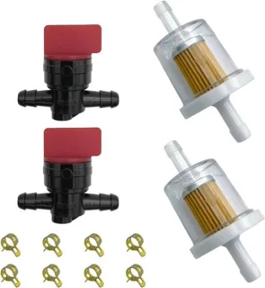 Benzinekraan 6,35 mm (1/4 inch) met brandstoffilter 691035 en klemmen voor grasmaaier