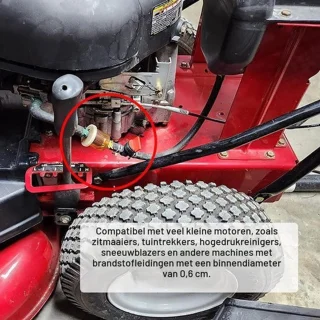 Benzinekraan 6,35 mm (1/4 inch) met brandstoffilter 691035 en klemmen voor grasmaaier