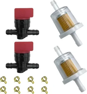 Benzinekraan 6,35 mm (1/4 inch) met brandstoffilter 691035 en klemmen voor grasmaaier