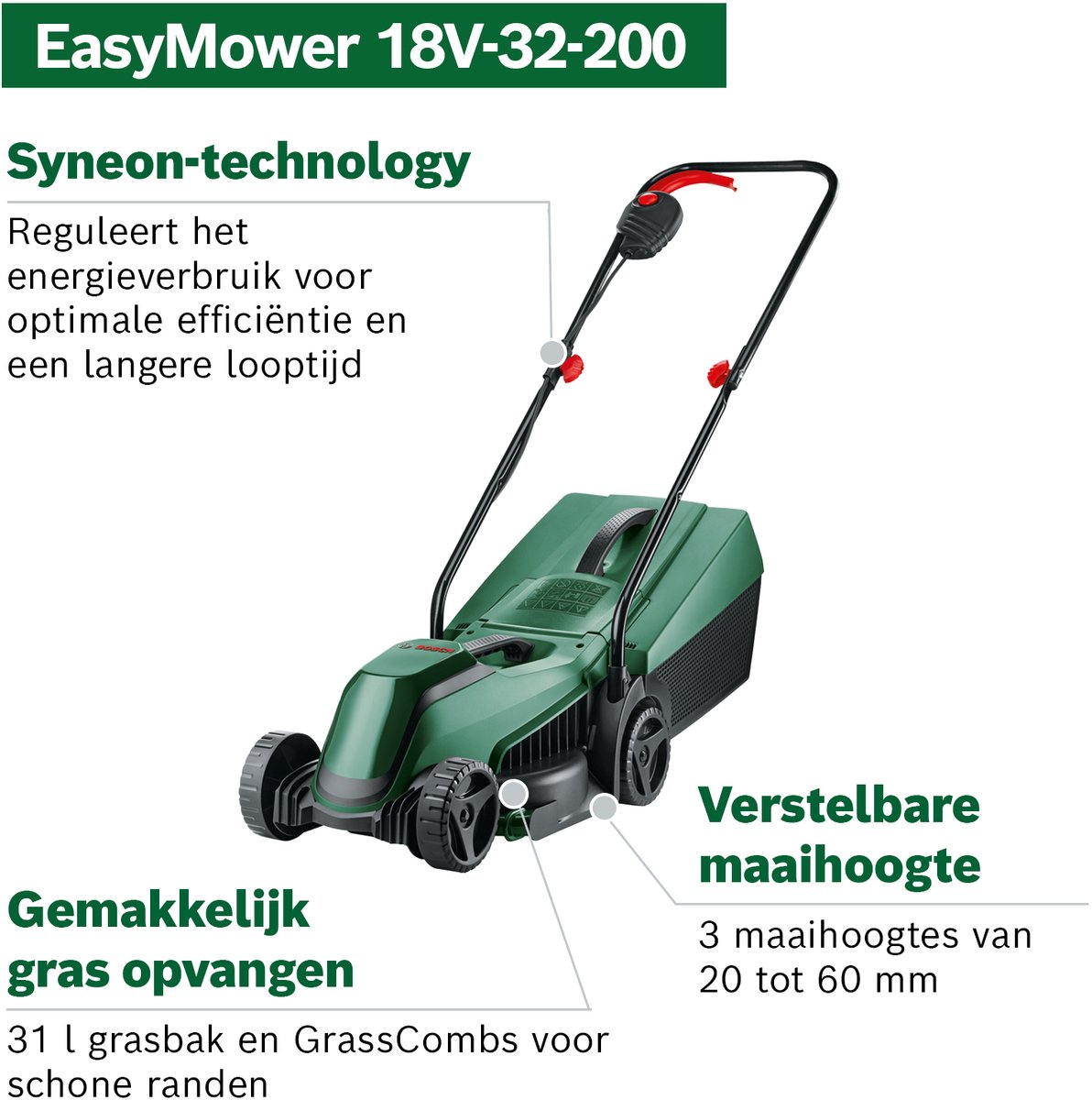 Bosch Easy Mower 18V-32-200 Grasmaaier zonder accu 18V