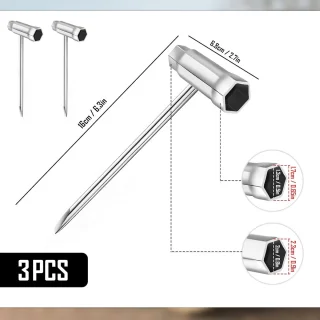 Bougiesleutel set van 3 - T-vormige staal - 13 x 19 mm - voor motorzaag en grasmaaier - ShopVlot