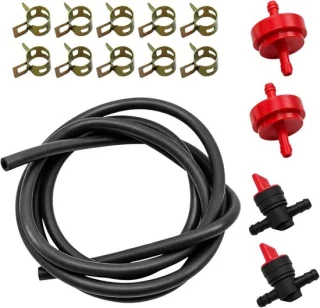 Brandstofslang 2 m 6 mm - olie- en benzineslangset met benzinekraan - ShopVlot