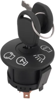 Contactschakelaar grasmaaier, 4 posities, inclusief sleutels, zwart