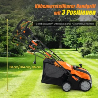 COSTWAY Elektrische verticuteermachine en gazonventilator 41 cm 15 A 2-in-1
