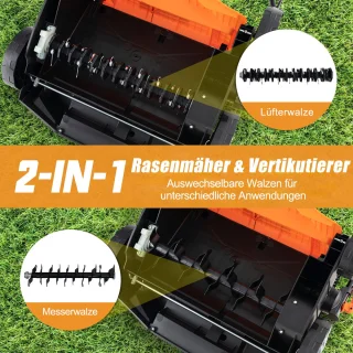 COSTWAY Elektrische verticuteermachine en gazonventilator 41 cm 15 A 2-in-1