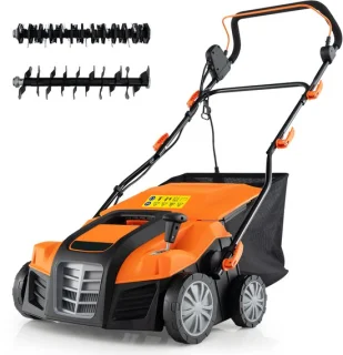 COSTWAY Elektrische verticuteermachine en gazonventilator 41 cm 15 A 2-in-1