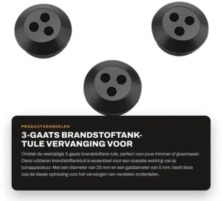 Dailygoods 3-gaats brandstoftank-tule rubber zwart 5 stuks/pakket