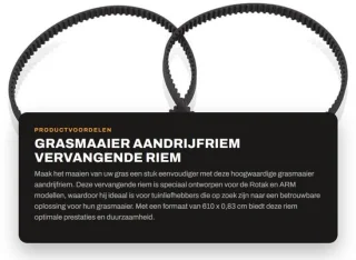 Dailygoods aandrijfriem 6,1 meter nylon grijs voor grasmaaier