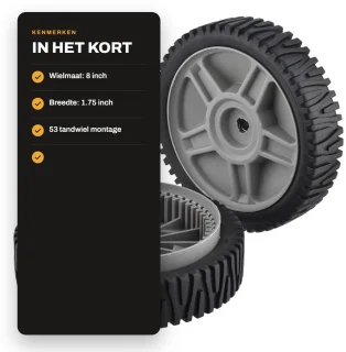 Dailygoods aandrijfwiel 2 stuks 8 inch 1,75 inch breedte tandwielmontage