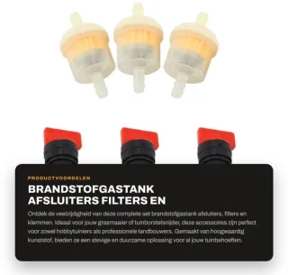 Dailygoods brandstofgastank afsluiter set met 3 brandstoffilters, 3 afsluitkleppen en 6 klemmen