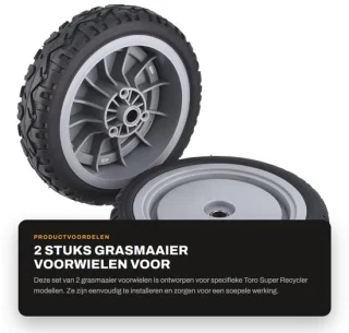 Dailygoods grasmaaier voorwiel 8x2 inch - 2 stuks, voor Super Recycler, vervangt OEM 107-3708