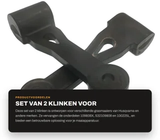 Dailygoods- Klink Vervangt 109808X - Montage voor Husqvarna - Geschikt voor AYP - Craftsman - Grasmaaiers - Diverse modellen - Onderdeel