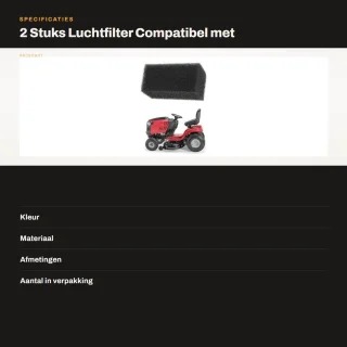 Dailygoods luchtfilter 2 stuks compatibel met MTD/Troy-Bilt