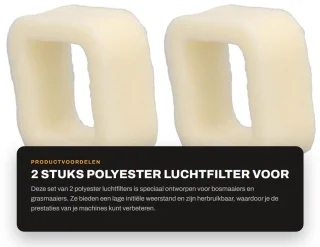 Dailygoods luchtfilter 2 stuks maaierfilter