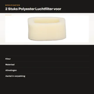 Dailygoods luchtfilter 2 stuks maaierfilter