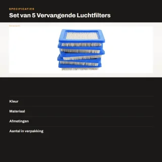 Dailygoods luchtfilter vervanging PT15853 grasmaaierfilter
