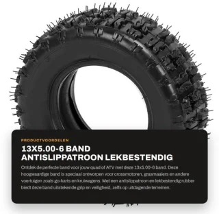 Dailygoods motorband 13x5.00-6 met binnenband 3.5/4.0-6