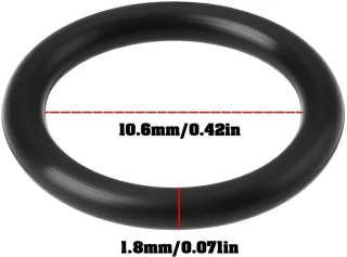 Dailygoods o-ring 10,6 x 1,8 mm 2 stuks fluororubber compatibel met John Deere brandstofsysteem