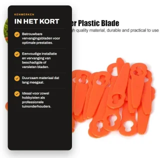 Dailygoods trimmerkopbladen vervangingsbladen voor grasmaaier oranje kunststof 24-delige set polycut 2-2