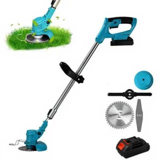 Draadloze grasmaaier trimmer blauw