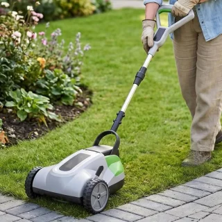 Eenhands accu grasmaaier en grastrimmer