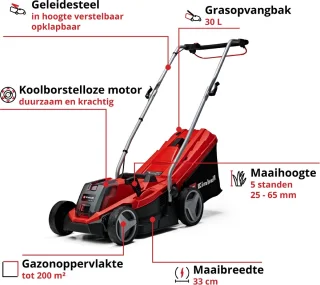 Einhell GE-CM 18/33 Li Accu Grasmaaier Kit 18V 33cm