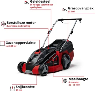 Einhell GE-CM 43 Li M Accu Grasmaaier Kit 36V