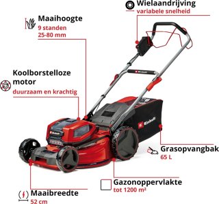 Wat vinden we goed aan de Einhell Professional Accu Grasmaaier GP-CM 36/52 S BL Kit