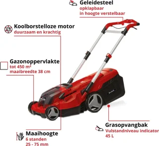 Einhell Professional RASARRO 36/38 Li Accu Grasmaaier Kit