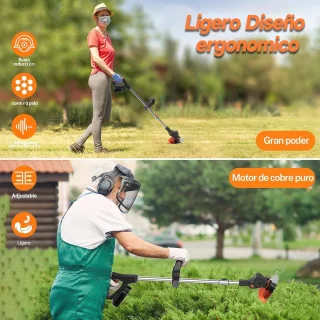 Elektrische draadloze grastrimmer 3-in-1 met telescopische steel