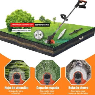Elektrische draadloze grastrimmer 3-in-1 met telescopische steel