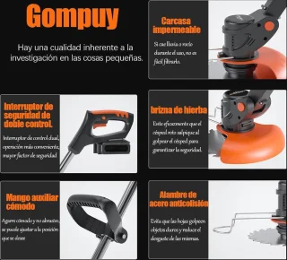 Elektrische draadloze grastrimmer 3-in-1 met telescopische steel
