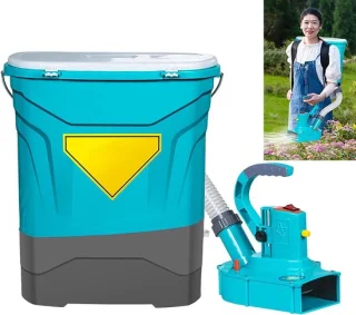 Elektrische gazonstrooier - rugstrooier zaadstrooier - 25 kg - zwart