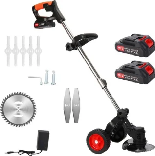 Elektrische grasmaaier en draadloze trimmer
