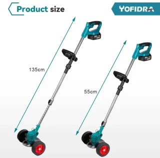 Elektrische Grasmaaier en Grastrimmer 1500W 2 Batterijen EU Stekker