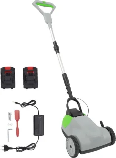 Elektrische grasmaaier en grastrimmer, zwart