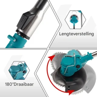 Elektrische grasmaaier en trimmer 2x18V lichtblauw