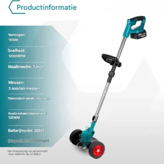 Elektrische grasmaaier en trimmer 2x18V lichtblauw
