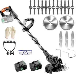 Elektrische grasmaaier en tuin trimmer zwart