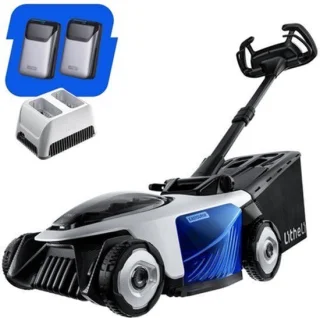 Elektrische grasmaaier - zelfrijdend - 43 cm - 2 x 20 V accu - 50 liter grasopvang - kunststof